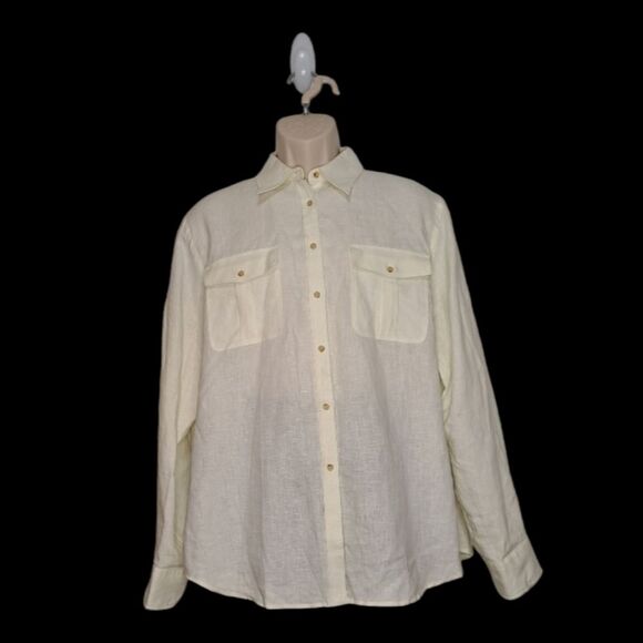 Lauren Ralph Lauren Men's Shirt Linen Military #Spring Clssc 3 in Colony Size XL